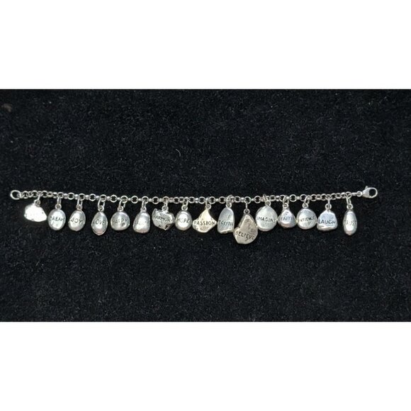 Sterling Silver Charm Bracelet 16 Inspirational Charms Lobster Clasp Size 7 - Picture 16 of 16